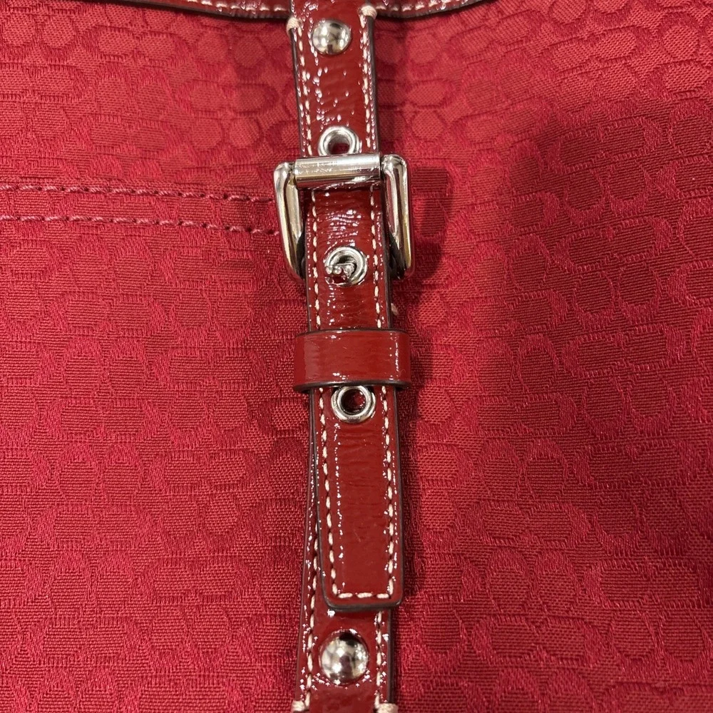 Y2K Coach Signature Gallery Tote Bag F12346 – Red Canvas Logo & matching Wallet - Picture 3 of 16